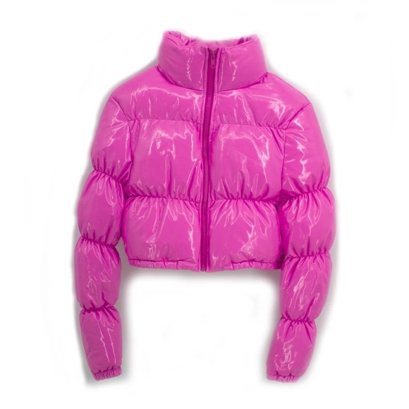 Pink bubble puffer coat - Picture 1 of 3